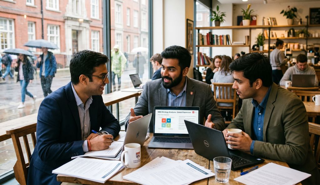 Students studying for the MBA exams in UK