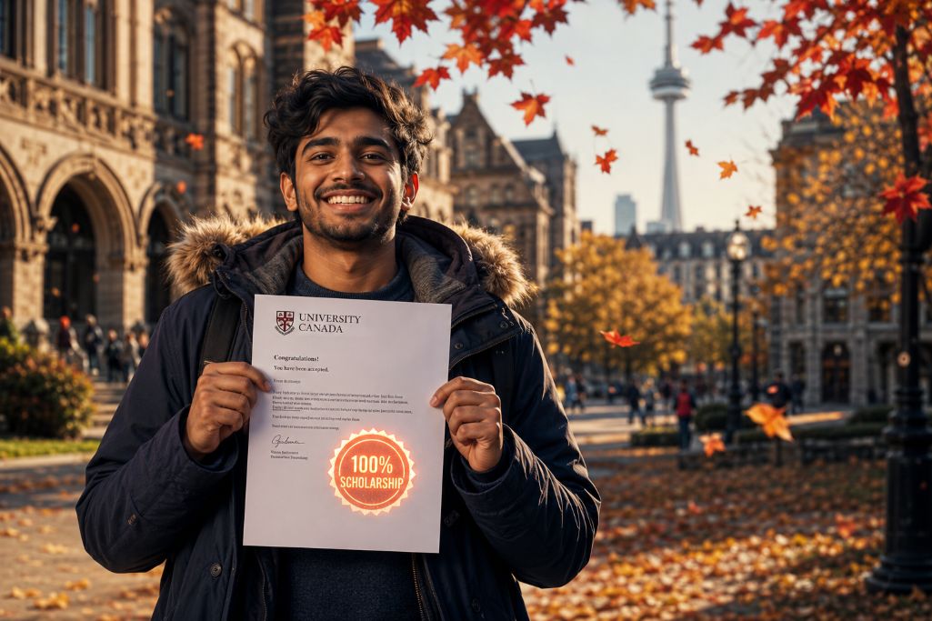 Student enjoying his academic life in Canada, courtesy to scholarship attained by him which helps to manage the financial burden off his shoulders,