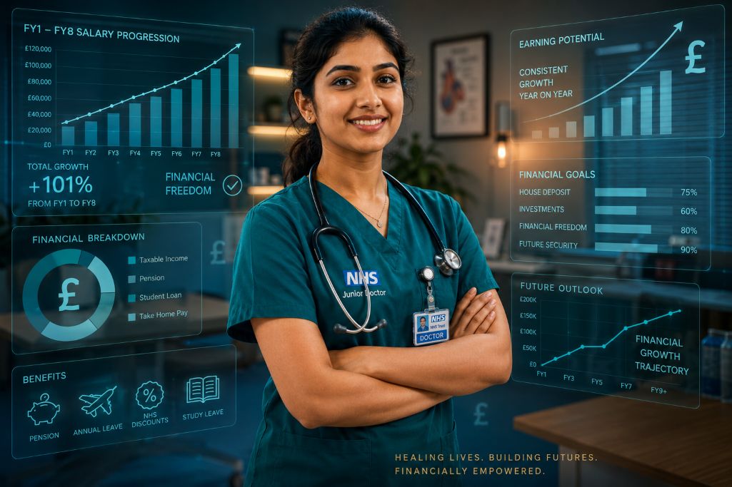 Doctor practising her medicine degree in UK