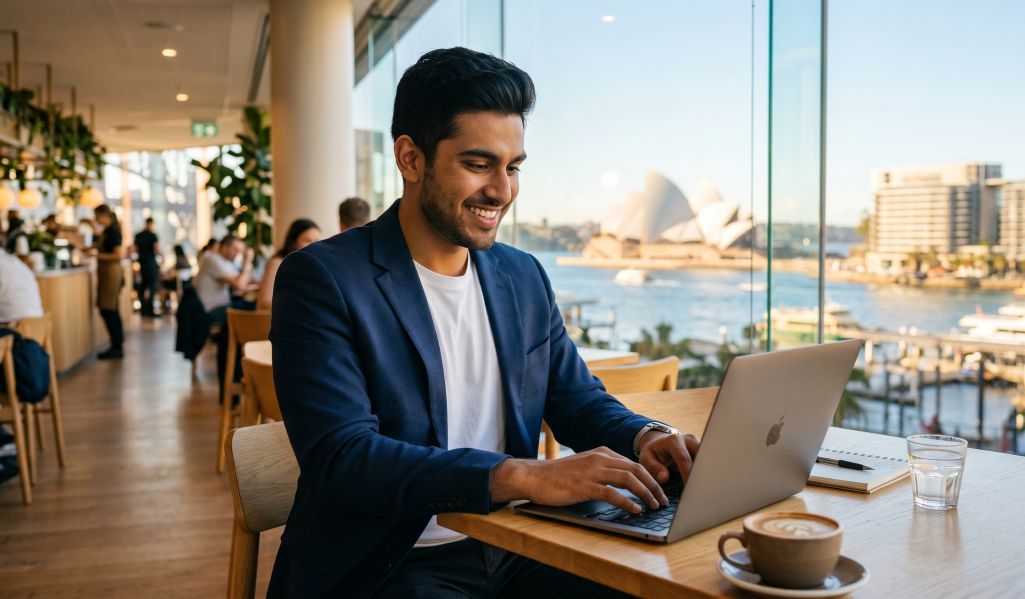 Student enjoying his dream job in Australia after completing his MBA