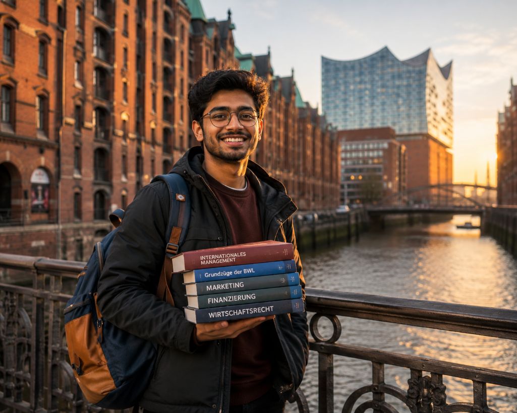 Student pursuing his studies at the university of Hamburg