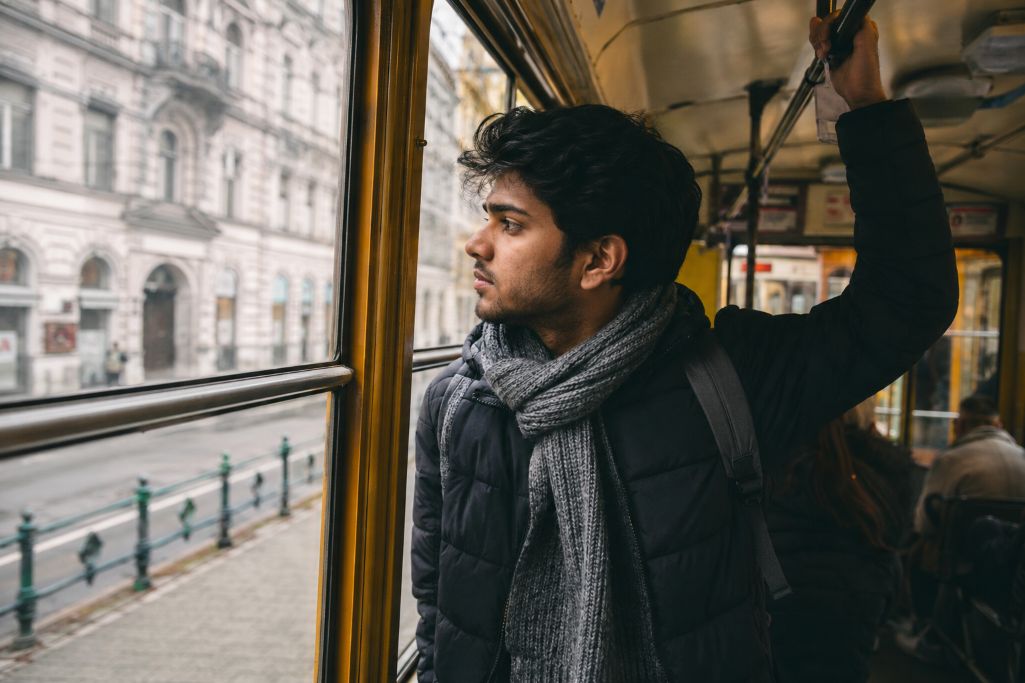 Student heading to his university in Hungary, for his masters' class.