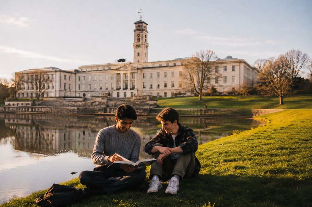 Students enjoying their campus life in the heart of University of Nottingham