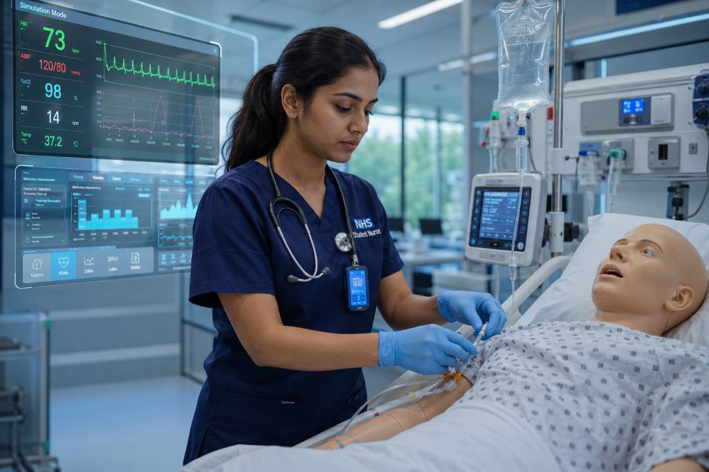 Student completing her training his nursing in UK