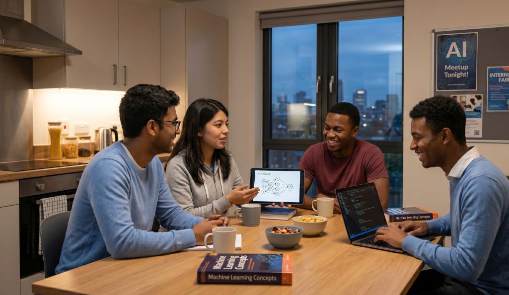 Students studying for the their AI exam after opting for Masters in Artificial Intelligence Abroad
