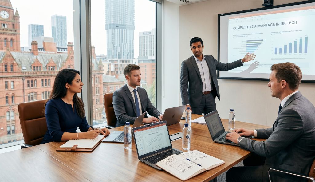 Graduates working after landing their dream job in UK after completion of their MBA