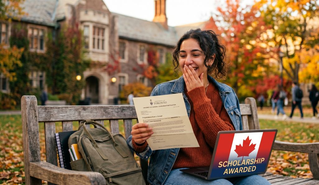 Student enjoying her academic journey in Canada, as her scholarships reduces the financial burden on her.