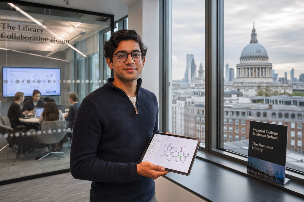 Student preparing for his exam in MBA in Pharmaceutical Management at the Imperial College